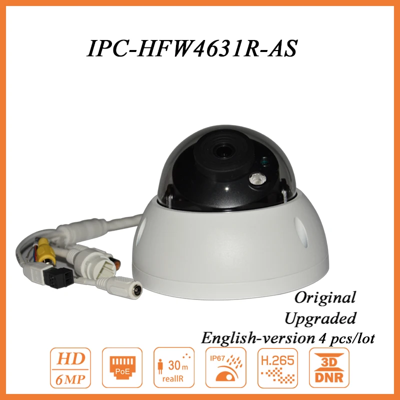 

DH-IPC-HDBW4631R-AS 6MP HD Dome Security Camera in/out Alarm IP67 IK10 IR 30M 4pcs/lot