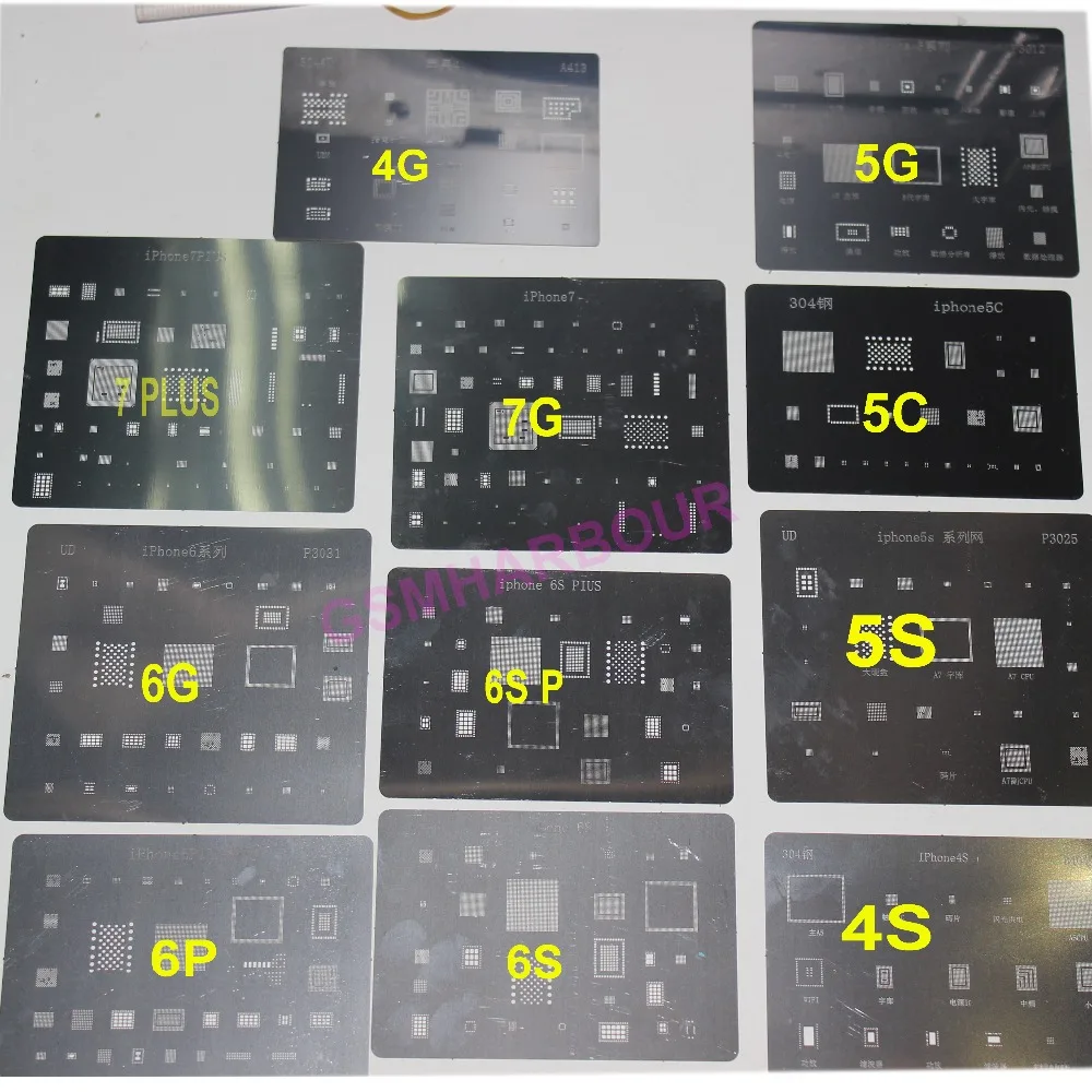 bilder für 11 teile/los hohe qualität vollen satz bga reballing stencil kit widmen für iphone 4 4 s 5 5 s 5c 6 6 + 6 S 6 s + 7 und 7 plus bilder für 11 teile/los hohe qualität vollen satz bga reballing stencil kit widmen für iphone 4 4 s 5 5 s 5c 6 6 + 6 S 6 s + 7 und 7 plus
