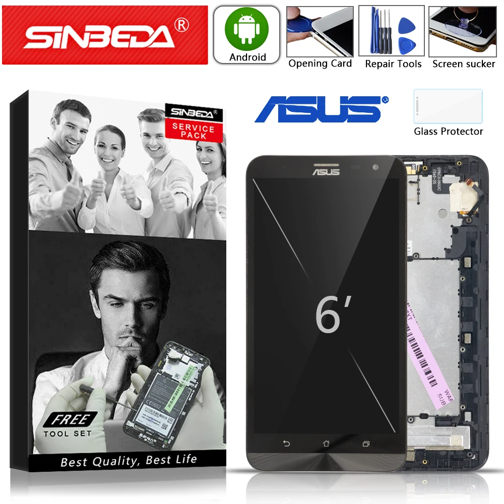 

6.0" Original For ZenFone 2 Laser ZE600KL LCD Display Touch Screen with Frame Digitizer For ASUS ZenFone 2 Laser ZE600KL Display