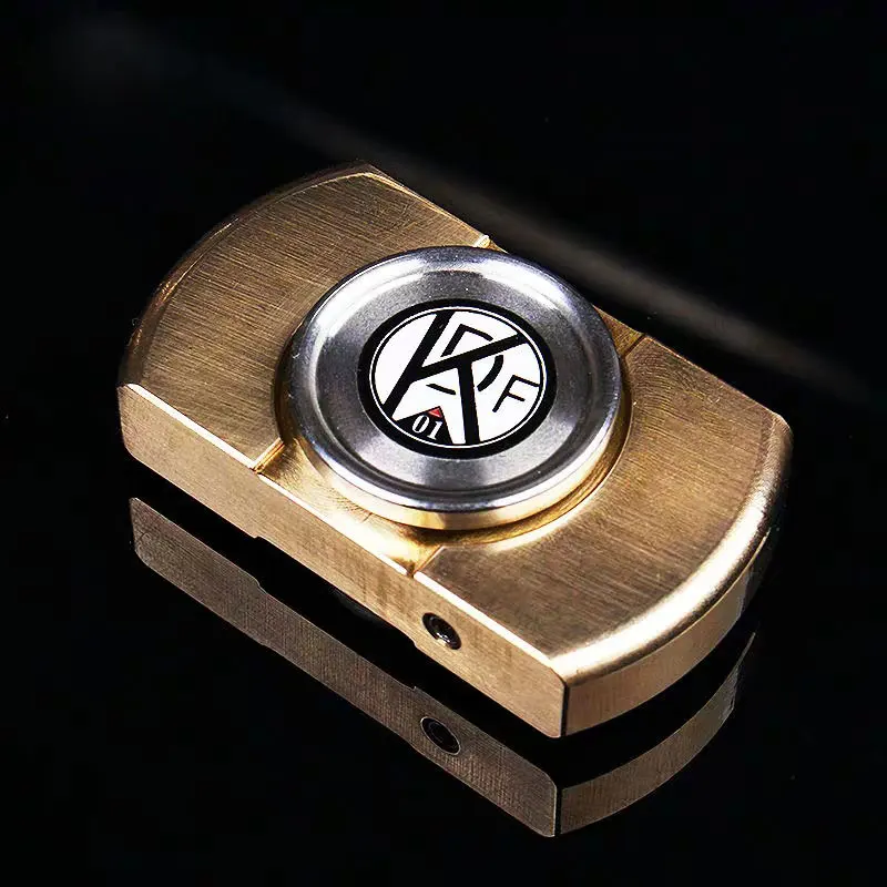 

British Two-leaf Brass Fidget Spinner Fingertip Gyro EDC Adult Anti Stress Toy Bearing Inter-finger Spiral Hand Gyro Funny Toy