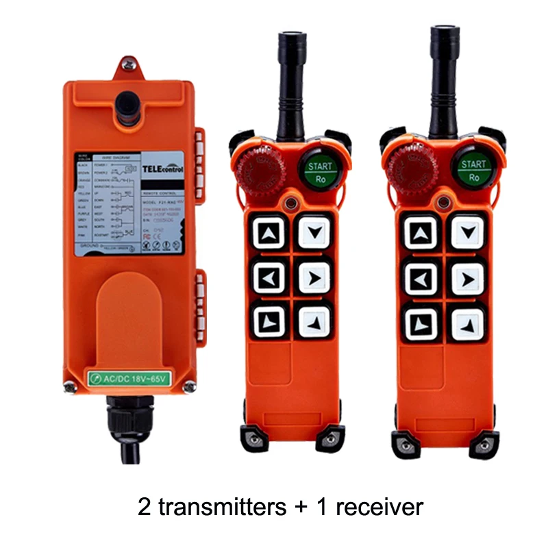 JoHigh 6 кнопочный переключатель 315 МГц, 868 МГц беспроводной пульт дистанционного управления для подъемного крана 2 передатчика+ 1 приемник