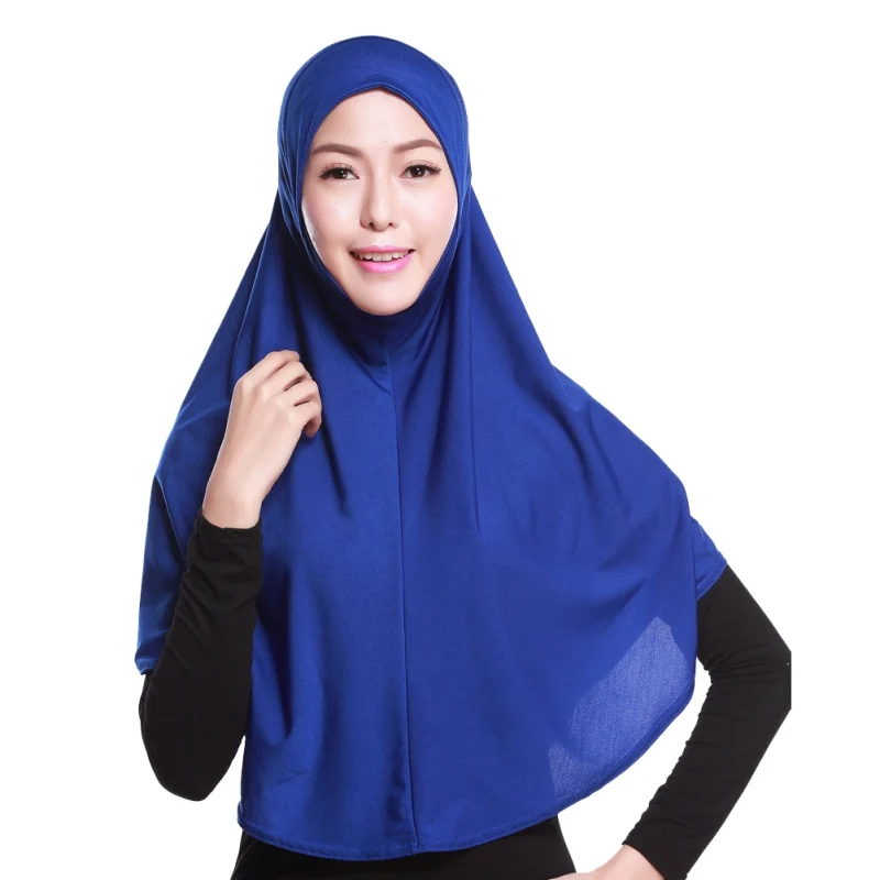 Модные женские хиджабы, исламский нагрудный чехол, шапочка с шарфом, полное покрытие, внутренний хиджаб, Женский мусульманский головной убор, мусульманский хиджаб - Цвет: E