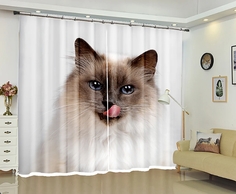 

Black Cat Photo Curtain Personalized Custom Blackout Curtains