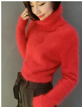 Женский свитер, норка, кашемир, водолазка, свитер, норка, кашемир, Свободное пальто, утолщенное, 023 - Цвет: 3