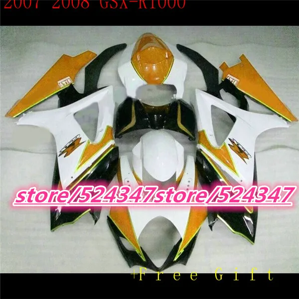 

Hot sales GSX-R1000 K7 07, 08 GSX R1000 fairing kit K7 07-08 orange black white and sport bike cheap motorcycle at -Nn