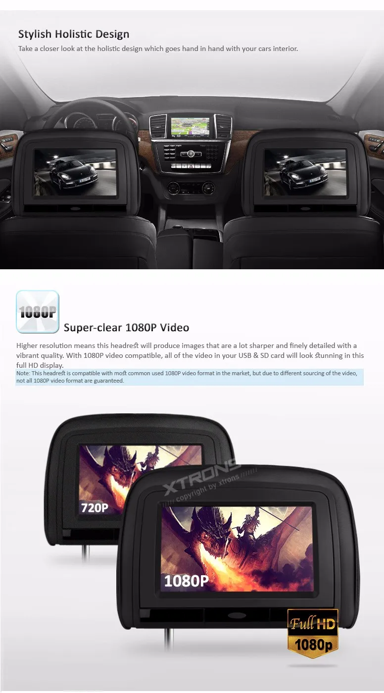 Excellent 2x9" Black Color Car Headrest DVD Player with Buit-in HDMI Port Digital Screen/ IR/ FM Transmitter 2 Excellent 2x9" Black Color Car Headrest DVD Player with Buit-in HDMI Port Digital Screen/ IR/ FM Transmitter 2