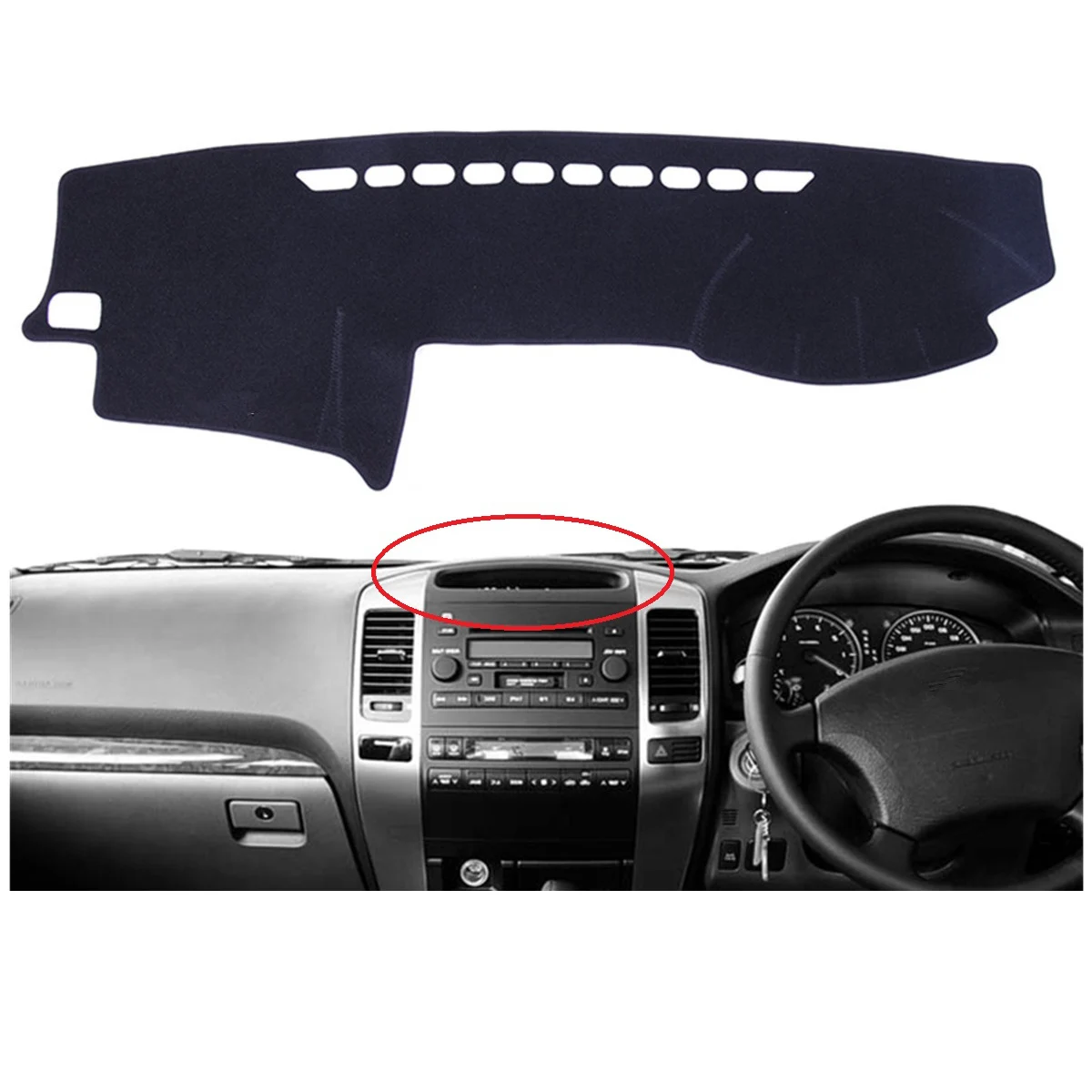 Правый руль для Toyota Prado 120 2003 2004 2005 2006 2007 2008 2009 приборной панели коврик против светильник