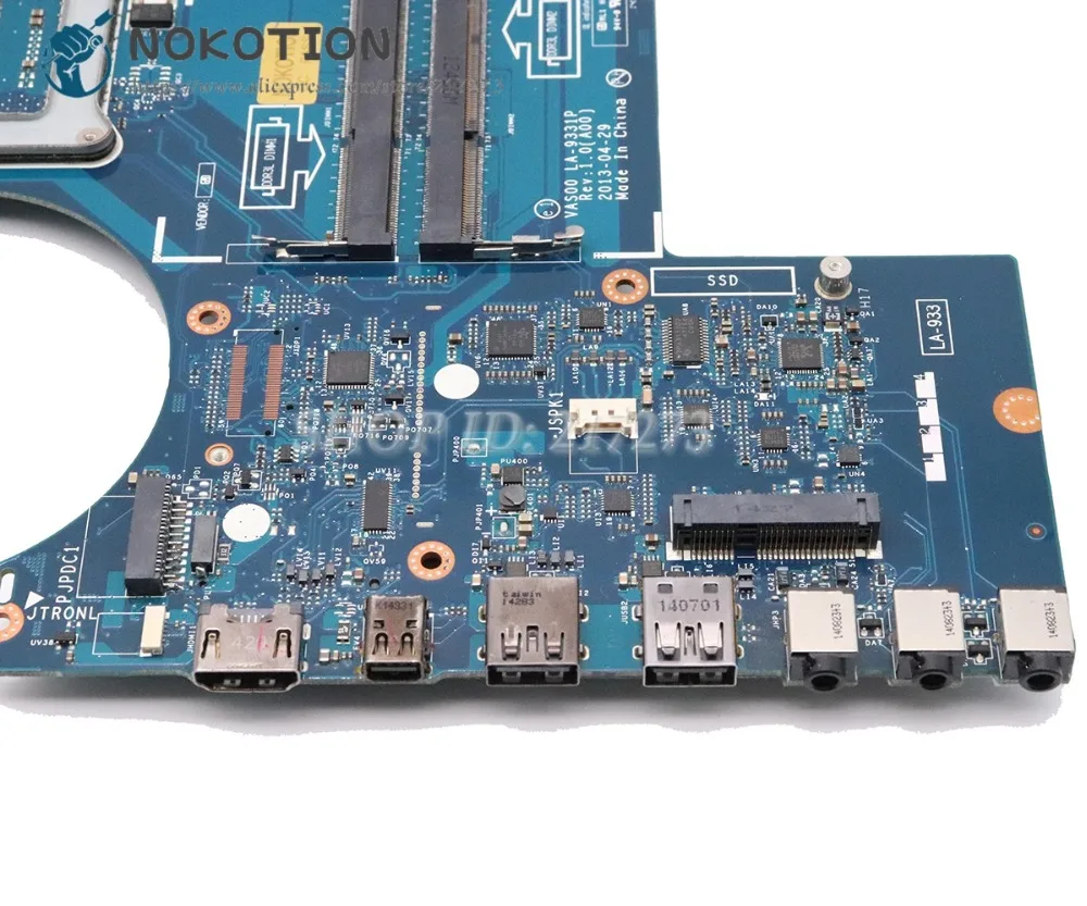 New  NOKOTION Laptop Motherboard For Dell Alienware M17X R5 MAIN BOARD VAS00 LA-9331P 05RW0M CN-05RW0M D