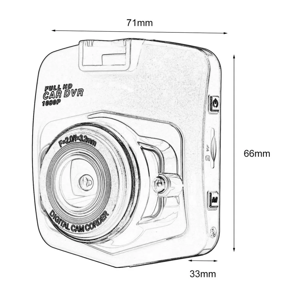 LCD Car DVR Recorder Vehicle Traveling Data Recorder Full 1080P G-Sensor 32GB HDMI HD AVI Video Playback Modes Night Vision
