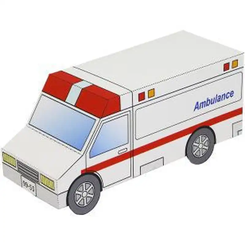Emergency Car Origami Educational Toys 3d Paper Model Space Library Papercraft Cardboard House For Children Paper Toys