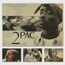 JAY-Z TUPAC JAY Z 2PAC RAP GOD retro poster vintage prints Poster wall home decor