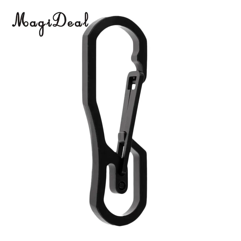 MagiDeal Multi-Function 1Pc Stainless Steel Key Chain Carabiner Hook Outdoor Tools for Hiking Camping Travel Sport Silver/Black