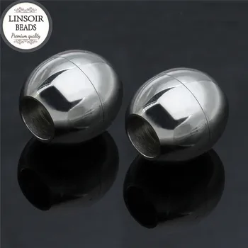 

2pcs/lot Hole Size 6mm Stainless Steel Magnetic Clasp Leather Cord Clasps Bracelet End Caps Connectors For Jewelry Making F5247