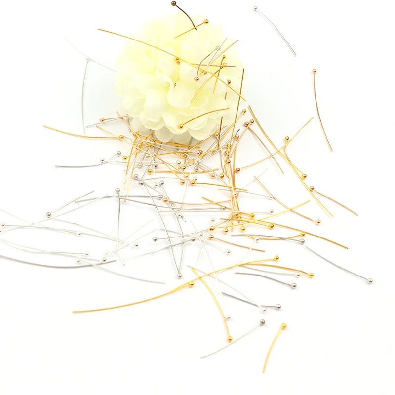 Harga Baru 20mm 26mm 30mm 40mm Rose Emas   Perak   Emas   Perunggu Antik   Putih K Bola Kepala Pins Temuan Perhiasan DIY Membuat Aksesoris