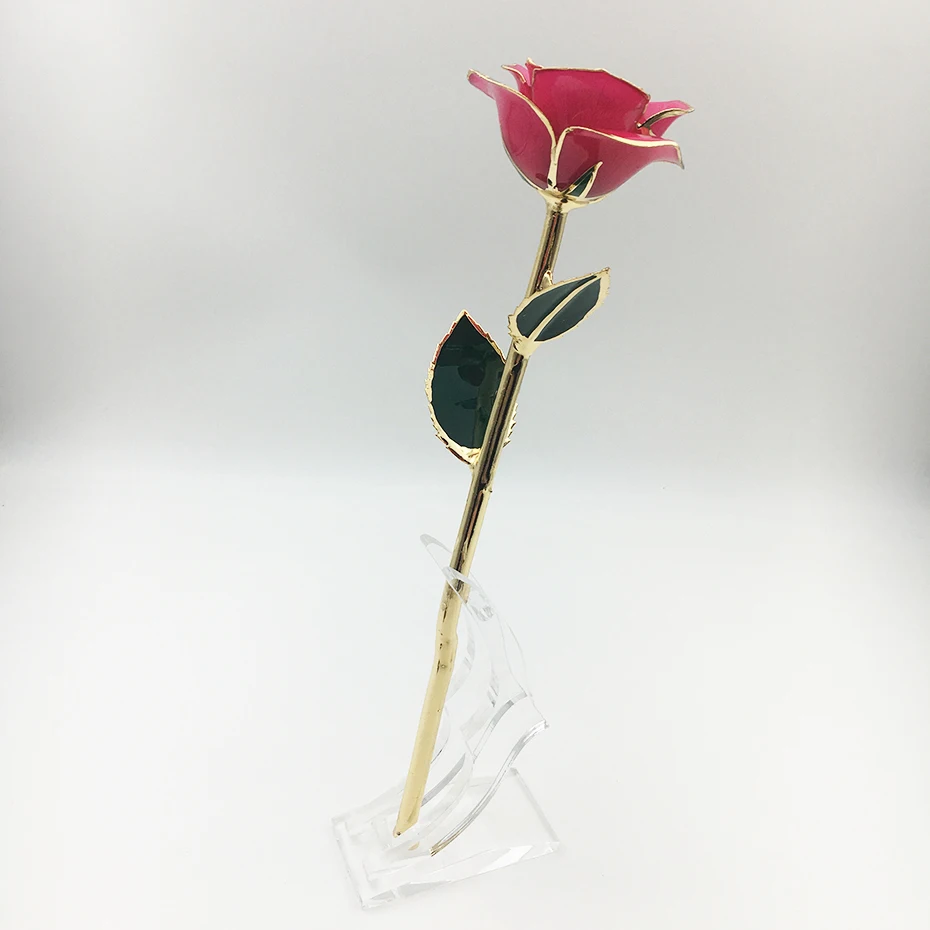 G013-8-3 11 дюймов сухая Роза сделано 24K позолоченная розовая роза с Милая Подарочная коробка для подарки на день Св. Валентина