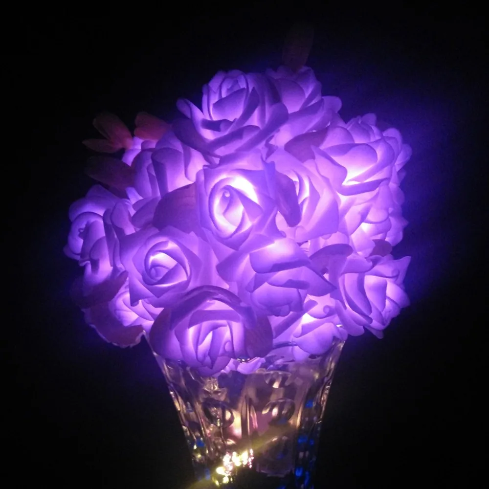 LED Rose String Fairy Lights Battery Operated Flower Wedding Party Decoration Lights Lamp (3)