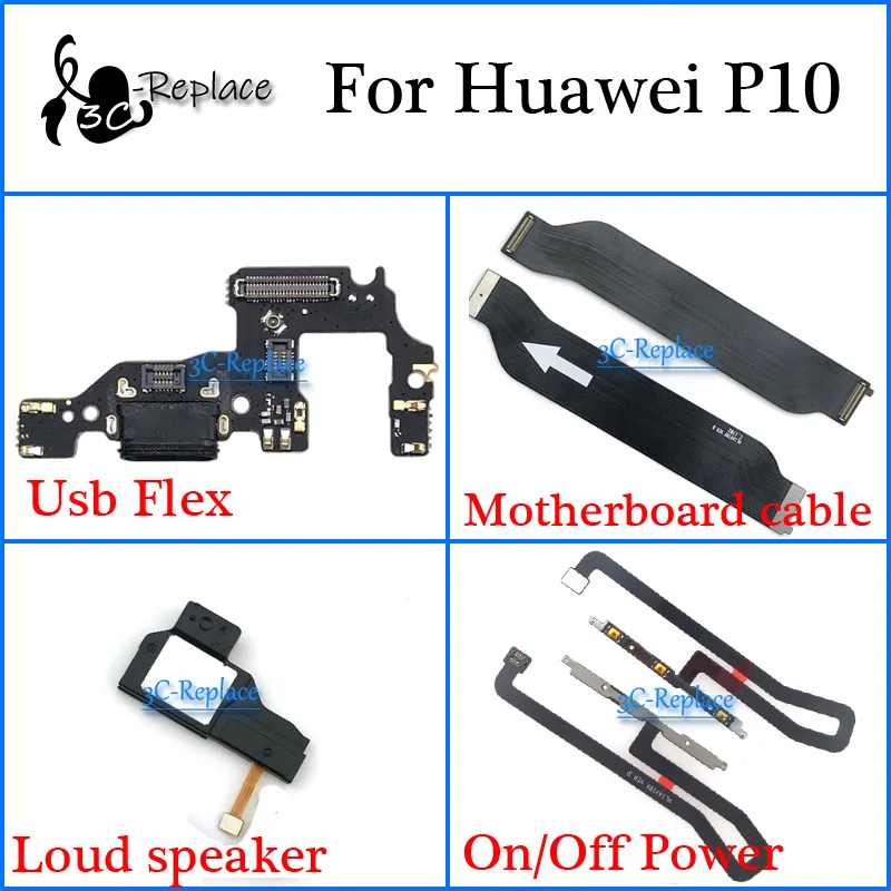 Для huawei P10 VTR AL00 L09 L29 TL00 L29B Usb гибкий кабель материнской платы громкий динамик