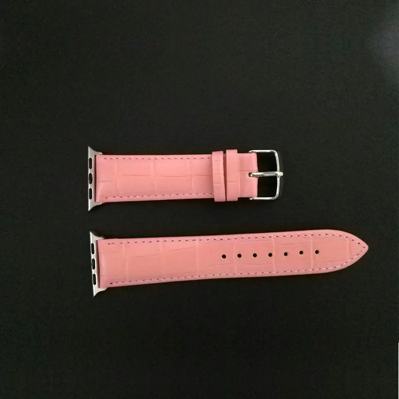 Ремешок из натуральной кожи для Apple Watch 42 мм 38 мм 44 мм 40 мм сменный ремешок для браслета iWatch 4 3 2 1 - Цвет ремешка: Pink