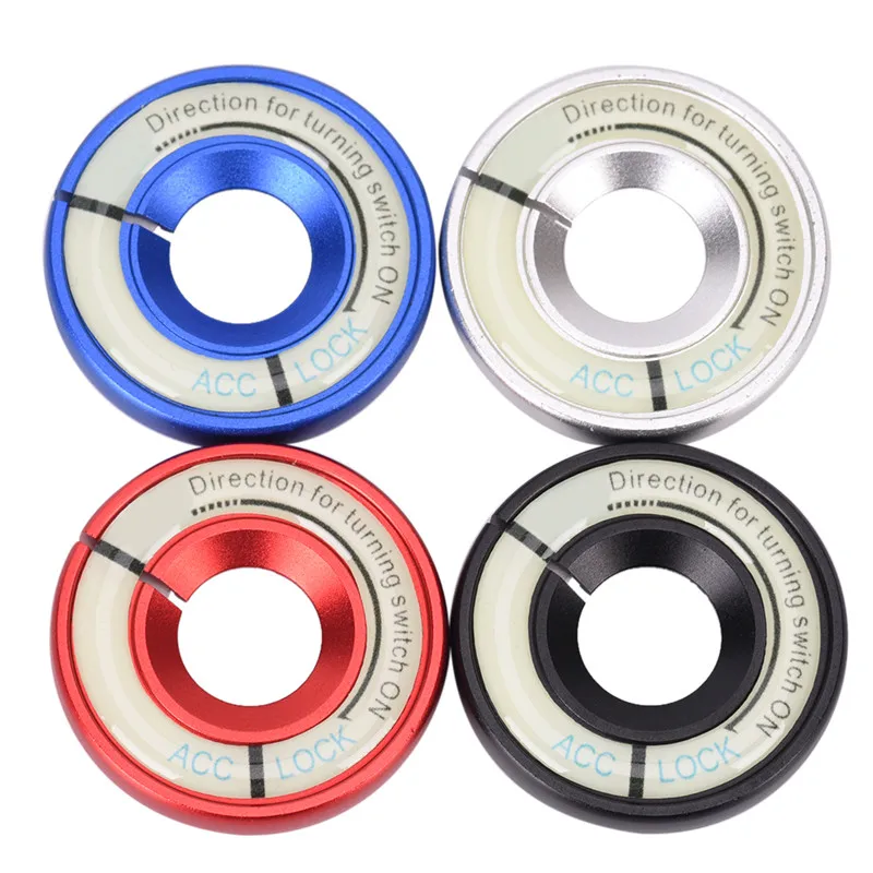

1pc Luminous Car Ignition Key Ring Coil Sticker Switch Cover Car Styling Circle Light key Ring