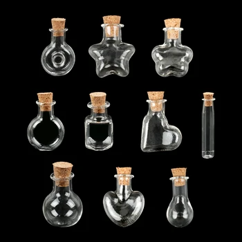 

Stouge 10PCS Mini Small Glass Bottles Clear Cork Stopper Glass Wishing Bottles Glass Jar Party Decoration Wishing Bottle Gifts