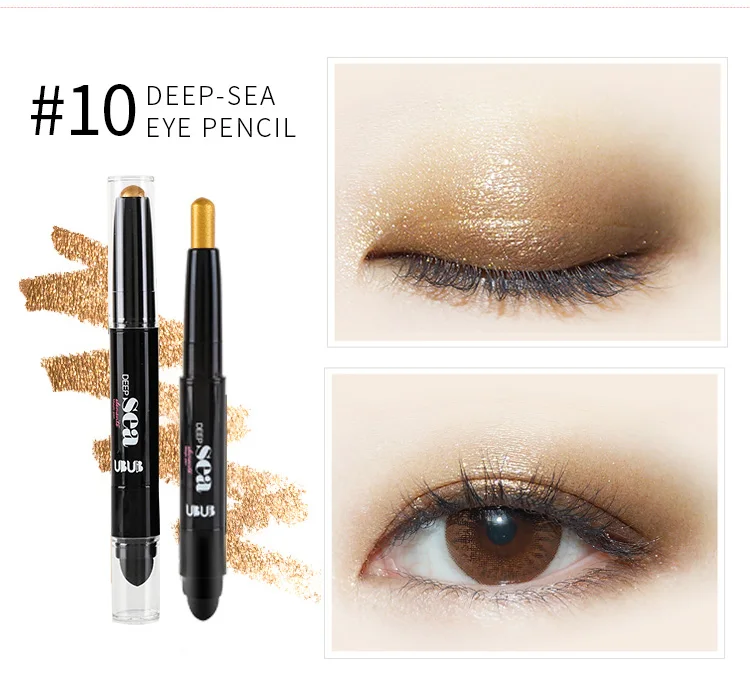 UBUB Double Head Eyeshadow Pencil Shimmer Luminous Earth Color Long Lasting Glitter Eye Shadow Palette Eyeshadows Korean Makeup (13)