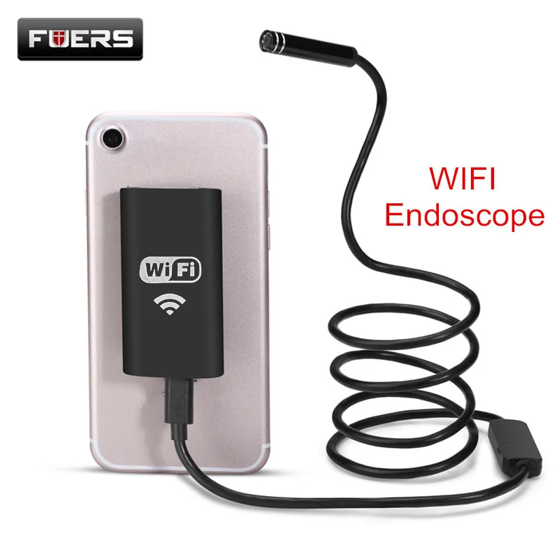 Koop Fuers Wifi Endoscoop Camera Waterdicht Inspectie Borescope iOS Endoscoop 1 M Semi Stijve Harde Buis Endoscoop Camera Voor Iphone