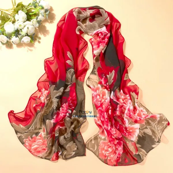 Новая весенняя и летняя популярная модель, разноцветный шифоновый шелковый шарф с принтом, Женская дикая Солнцезащитная шаль, декоративный шарф - Цвет: A1