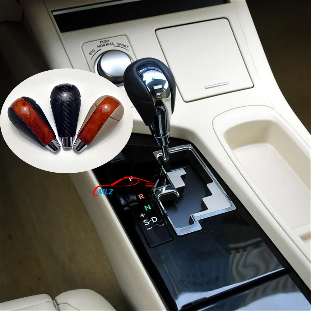 Mahogany Look Carbon Fiber Car Automatic Gear Shift Knob Head