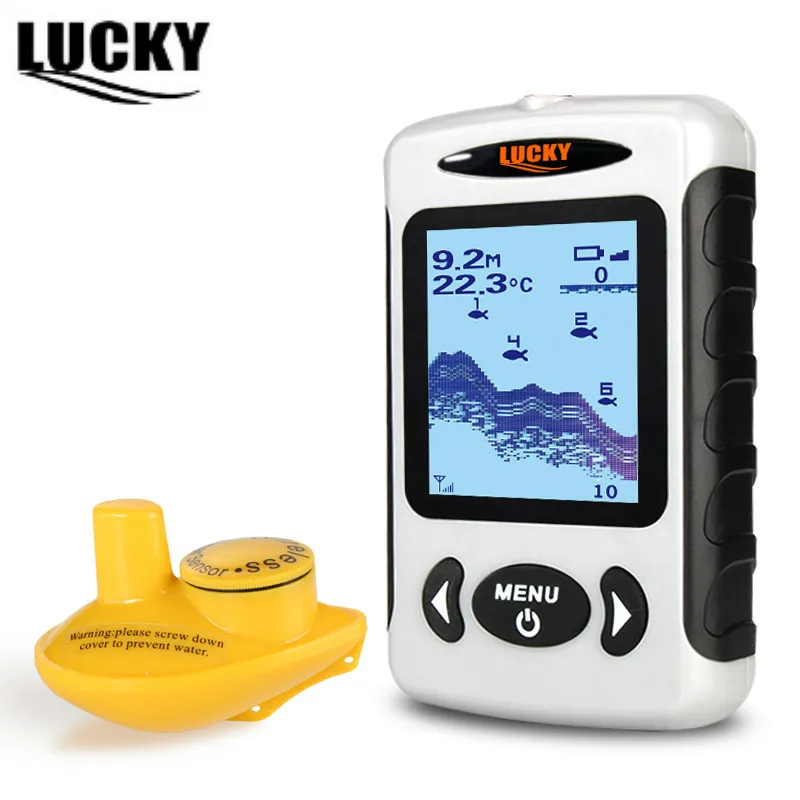 LUCKY اللاسلكية الأسماك المكتشفون إنذار السونار لصيد الأسماك في الروسية المحمولة 45 m عمق أسلم مع شاشة الكريستال السائل FFW718 LUCKY اللاسلكية الأسماك المكتشفون إنذار السونار لصيد الأسماك في الروسية المحمولة 45 m عمق أسلم مع شاشة الكريستال السائل FFW718