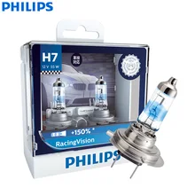 Philips Racing Vision H7 12V PX26d 12972RVS2+ 150% яркий свет авто галогенная передняя фара автомобильные лампы ECE(двойная упаковка