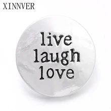 10 шт./партия 18 мм Металлические Кнопки Live Laugh Love ювелирные изделия смешанные пуговицы кнопки для Кнопка xinnver DIY Ювелирные изделия ZA637