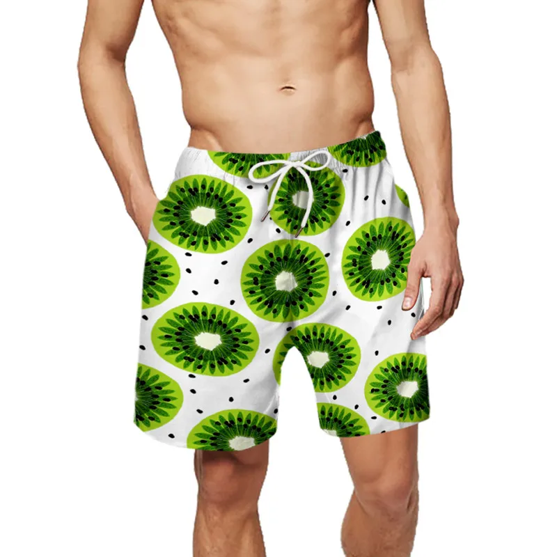 Летние мужские пляжные шорты водонепроницаемые спортивные штаны Фрукты 3D принт мужские свободные беговые шорты для тренажерного зала шорты для отдыха Плавание Серфинг доска одежда для плавания - Цвет: BDE004
