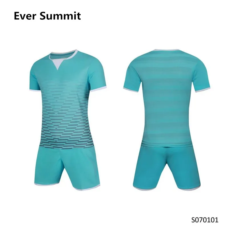 Ever Summit Soccer Jersey 070101 футбольные комплекты одежды тренировочная пустая Версия Настраиваемый Логотип, название, форма под заказ - Цвет: sky blue color