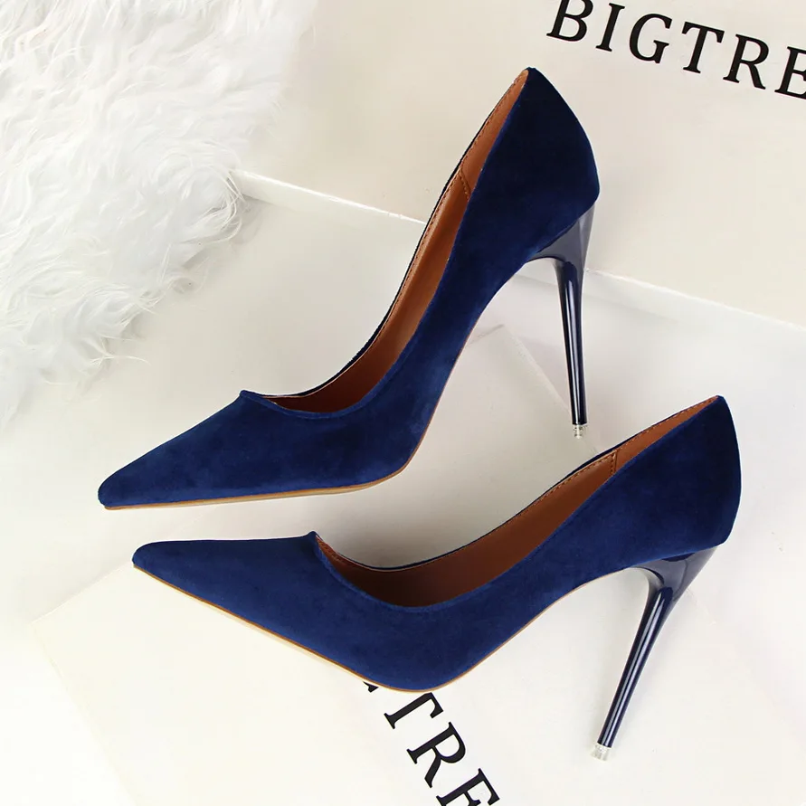 BIGTREE shoes Women's high heels sexy pumps Blue heels 2019 Female party shoe ladies stiletto pointed fashion zapatos de mujer