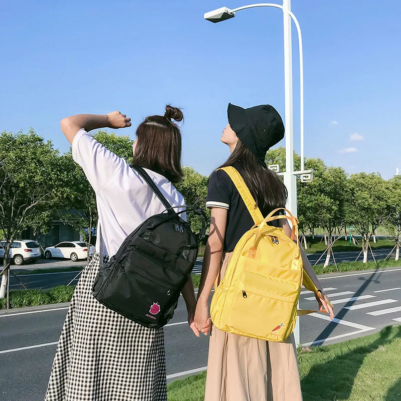 Menghuo 2018 New Preppy Style Fashion Embroidery Ladies Backpack Nylon High Quality Women School Shoulder Bag for Girls YouthIMG_0764