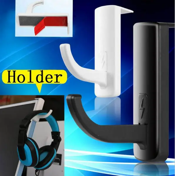 1PC Black PVC Headphones Headset Stand Hanger Holder Lightweight