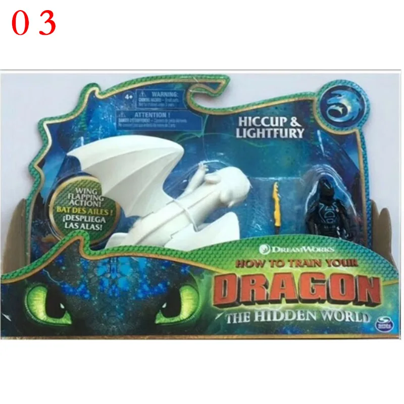 

How to Train Your Dragon 3 Toothless Light Fury Night Fury PVC Doll collection Action figure Toys For Children's Birthday Gifts