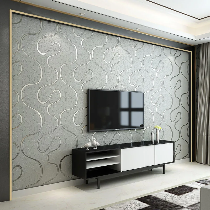 Moderno no tejido 3D Stereo Curve Striped Wallpapers para sala De estar dormitorio Papel tapiz rollo para paredes Papel De pared Listrado 3D Moderno no tejido 3D Stereo Curve Striped Wallpapers para sala De estar dormitorio Papel tapiz rollo para paredes Papel De pared Listrado 3D