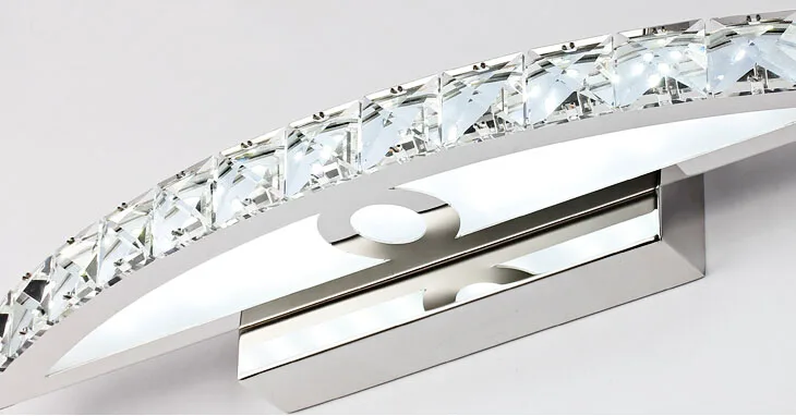 110v220v do Banheiro de Frente Frente do Espelho Lâmpadas de Parede de Cristal Cristal de Aço Luzes do Banheiro cm de Comprimento do Espelho Luz Make up de Aço Inoxidável Levou 44 cm ou 54 6 lamp bathroom