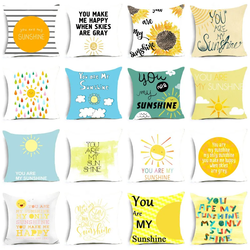 Elife полиэстер You are my Sunshine наволочка квадратная для дивана автомобиля поясная