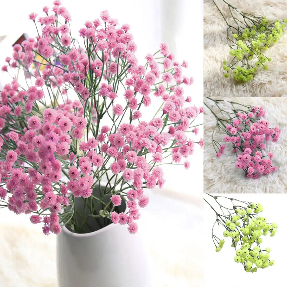 Gypsophila Artificial Flower Baby Breath Fake Silk Floral Plant Pink Green Home Wedding Party Decoration Products L4 Artificial Dried Flowers Aliexpress