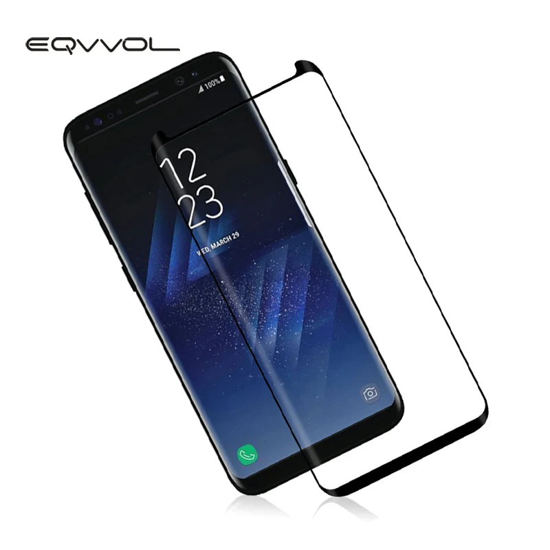 

Eqvvol Case Friendly 3D Curved Tempered Glass Screen Protector for Samsung Galaxy S9 S8 Plus Note 8 Full Cover Protective