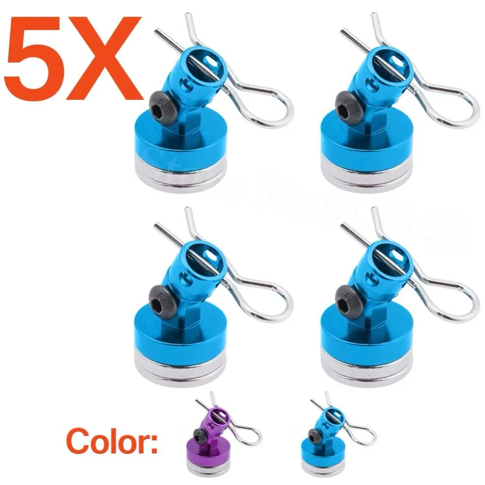 

5 Sets Strong Magnet Magnetic Stealth Invisible Body Post Mount With Body Clips Pins For RC Model Car Shell Column Drift Touring