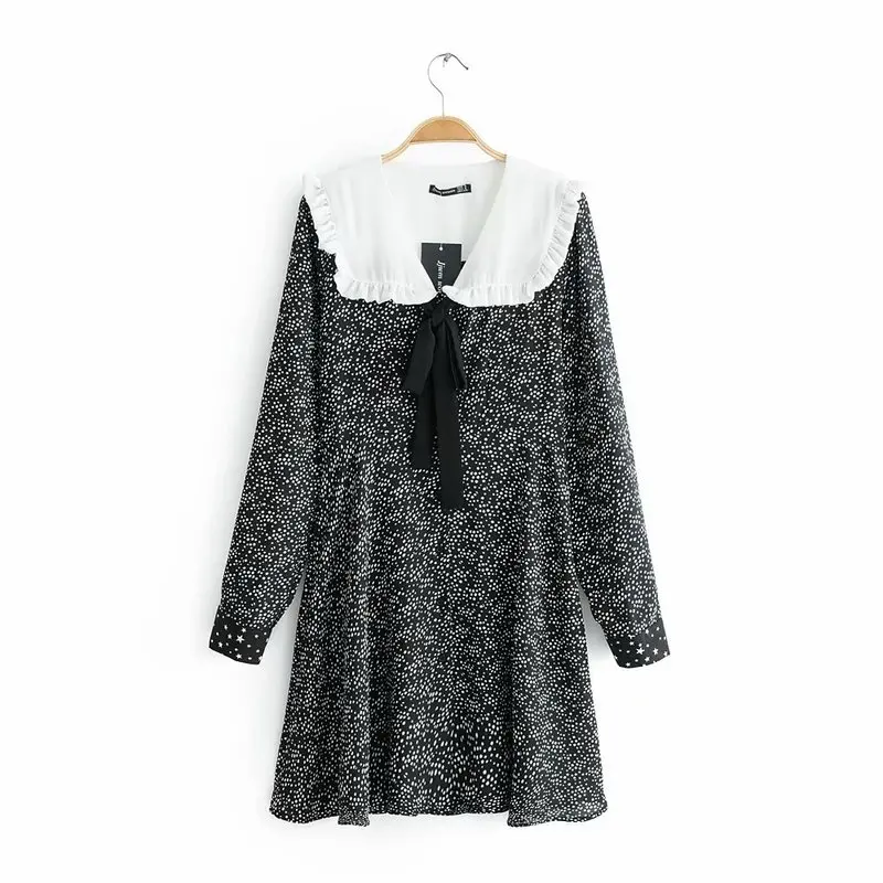 

Popular new Jiajia 50-9523 European and American fashion doll collar lotus leaf edge long sleeve dress 0215