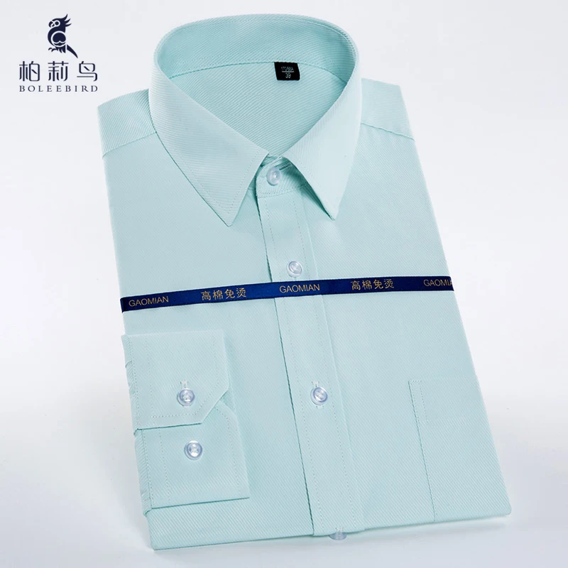 2016 Fall Men S Solid Plain Twill Stripe Business Dress Shirt Long Sleeve Slim Fit W