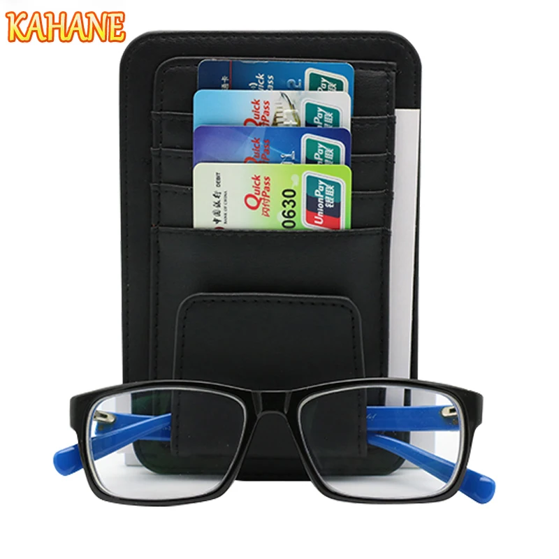 

KAHANE Sunshades Leather Car Sun Visor Sunglasses Eyeglasses Glasses Holder Clip Credit Card Package FOR Audi BMW VW Benz Nissan