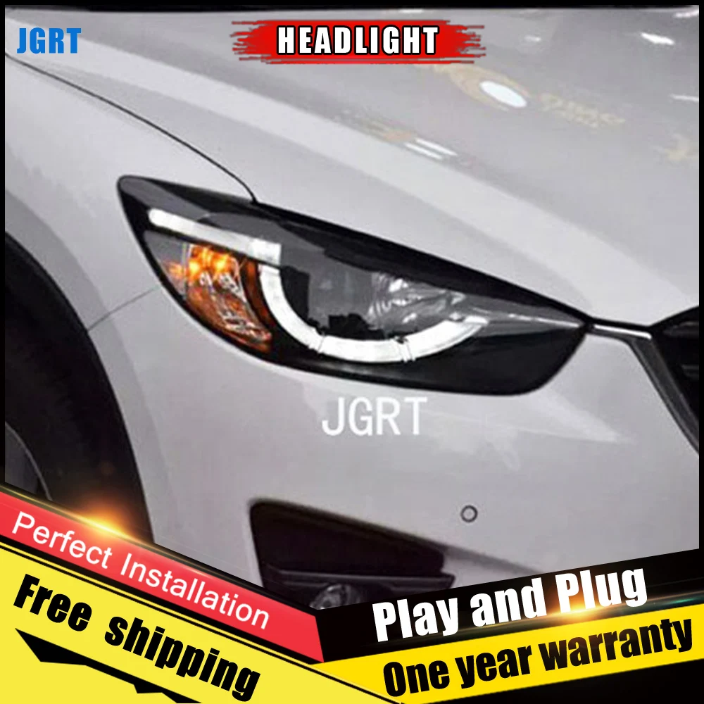 

2PCS Car Style LED headlights for Mazda CX-5 2013-2015 for CX-5 head lamp LED DRL Lens Double Beam H7 HID Xenon bi xenon lens