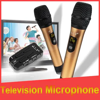 

JIY USB Universal Double Microphone Wireless mixer audio Professional Metal Microphone for karaoke computer TV Plug and play MIC
