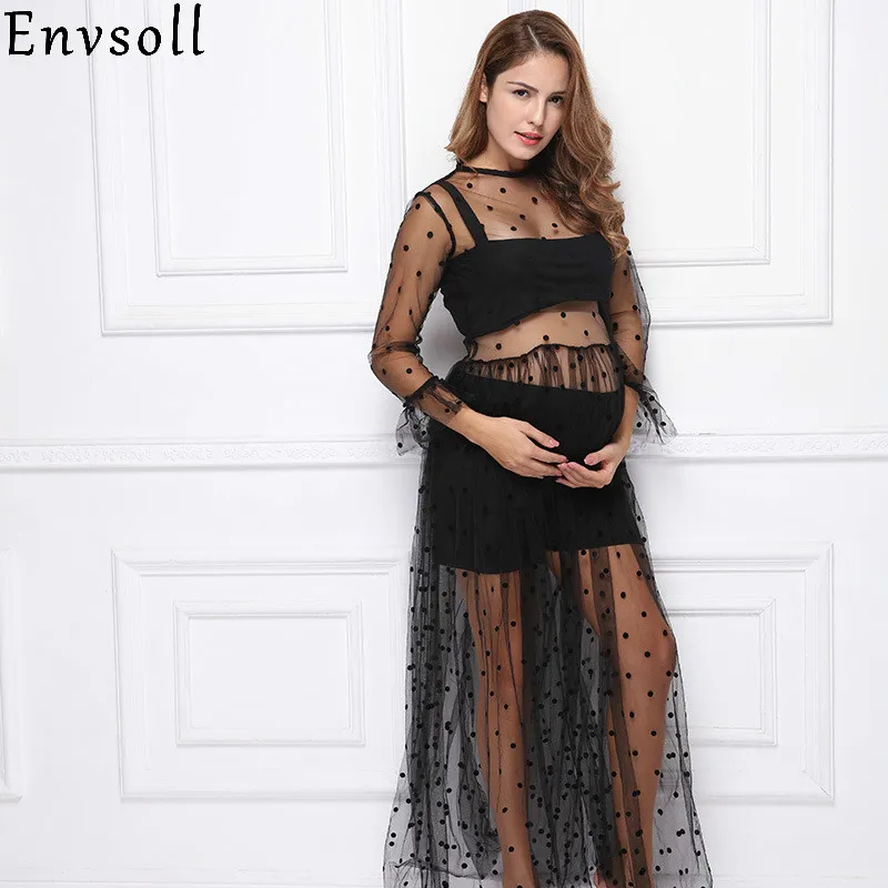 

Envsll New Arrival Maternity Dress Black Maternity Photography Props Dress Fancy Pregnancy Photo Shoot Studio Pregnancy Clothes