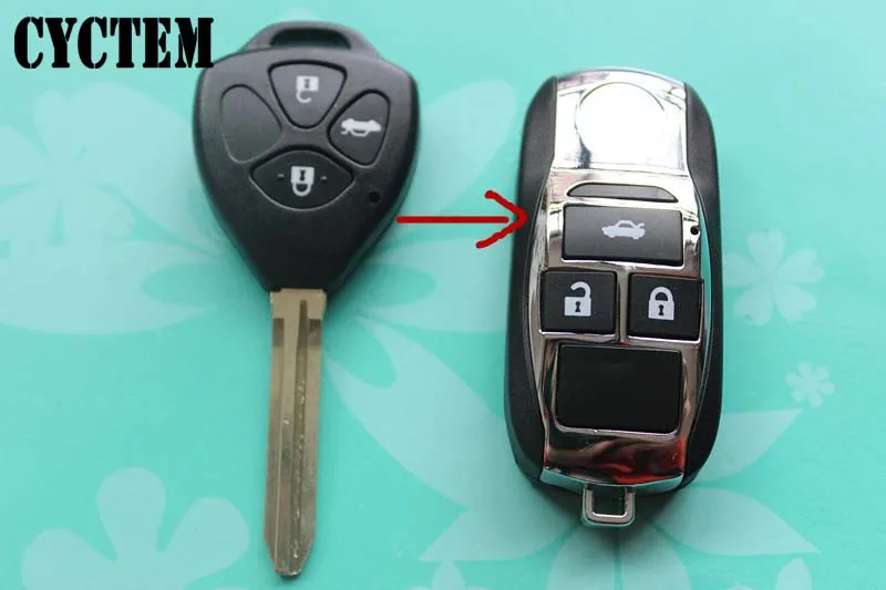 

CYCTEM Car Key Blank Cover 3 Buttons Flip Folding Remote Key Shell Fob Case Replacement Fit For Toyota Camry